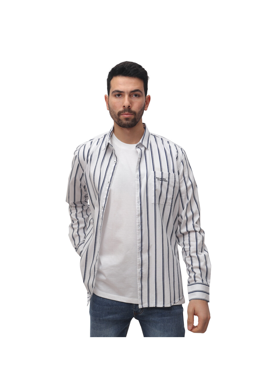 Men's Unique Style Regular Fit Cotton Shirt With Striped Details