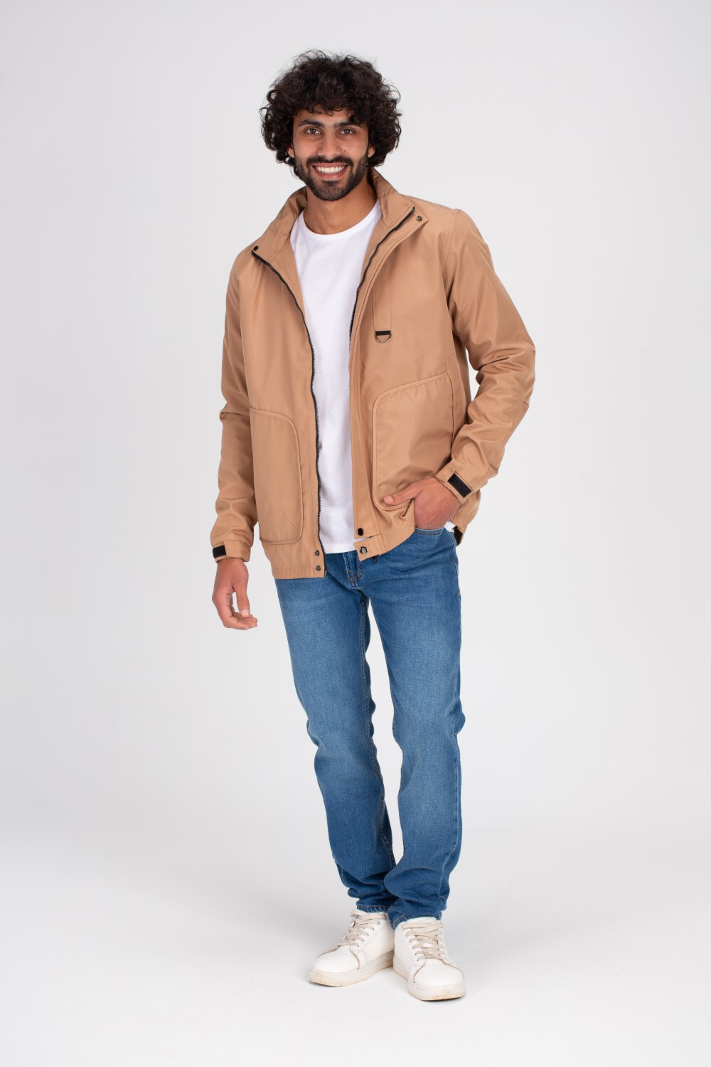 Men's Casual Full Zipper Waterproof Basic Side Pockets Jacket With Unique Style
