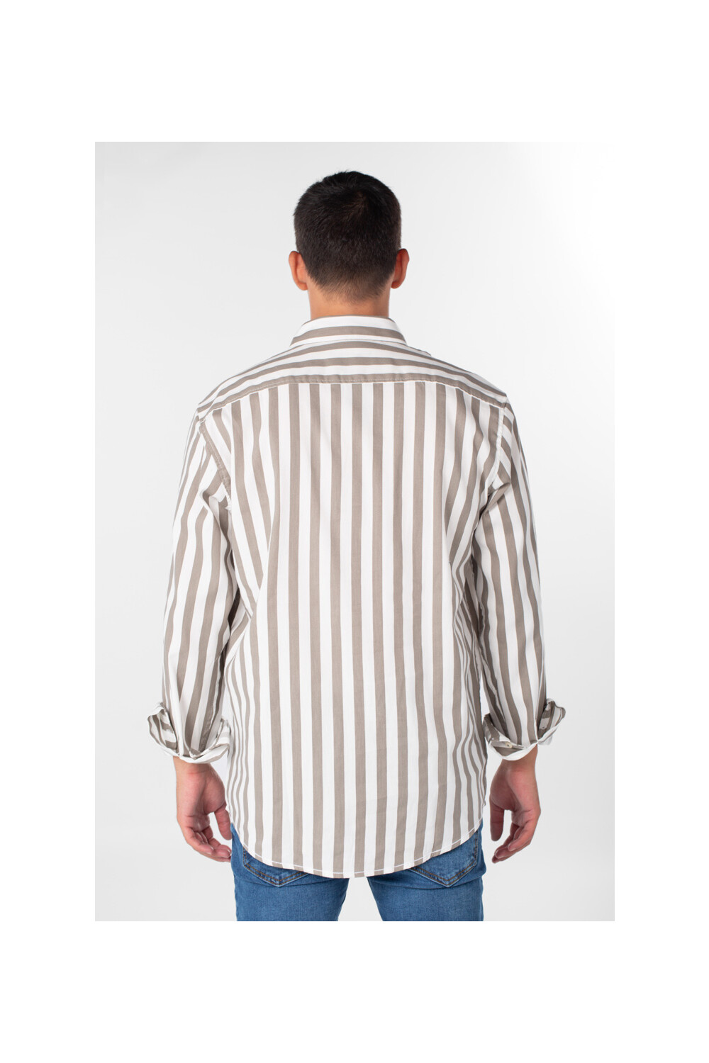 Men's Striped Cotton Regular Fit Long Sleeves Shirt