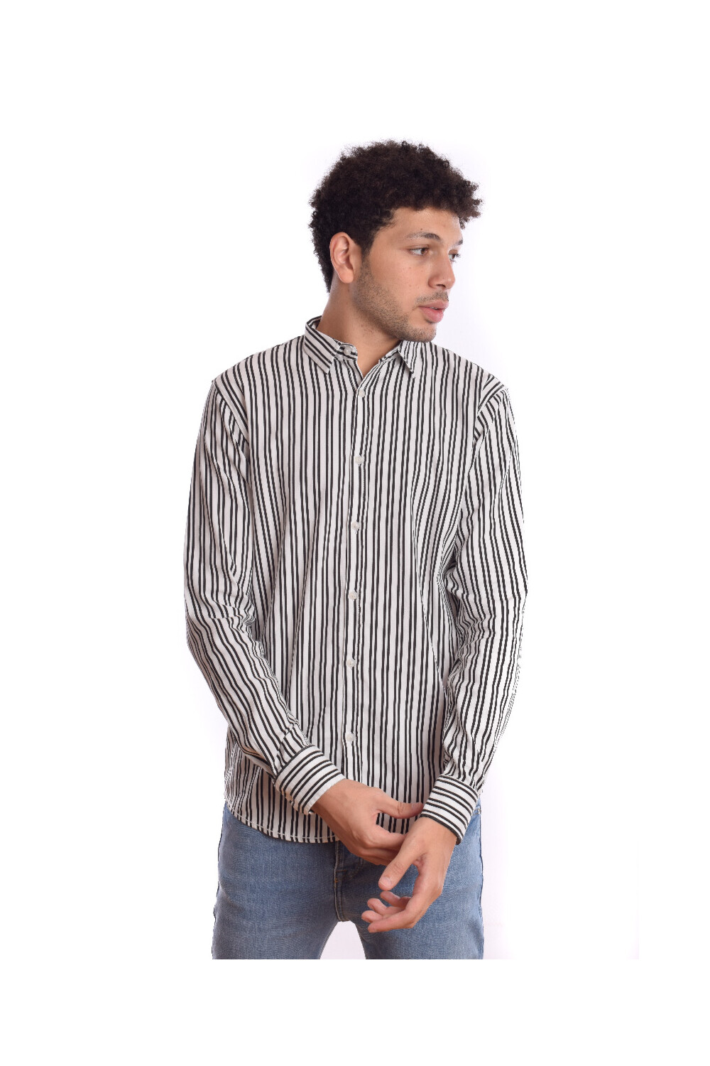 Men's Cotton Striped Style Regular Fit Long Sleeves Shirt
