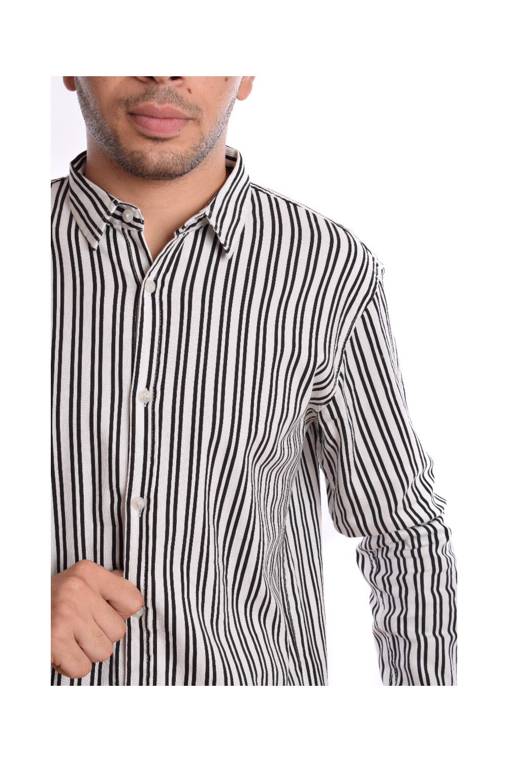 Men's Cotton Striped Style Regular Fit Long Sleeves Shirt