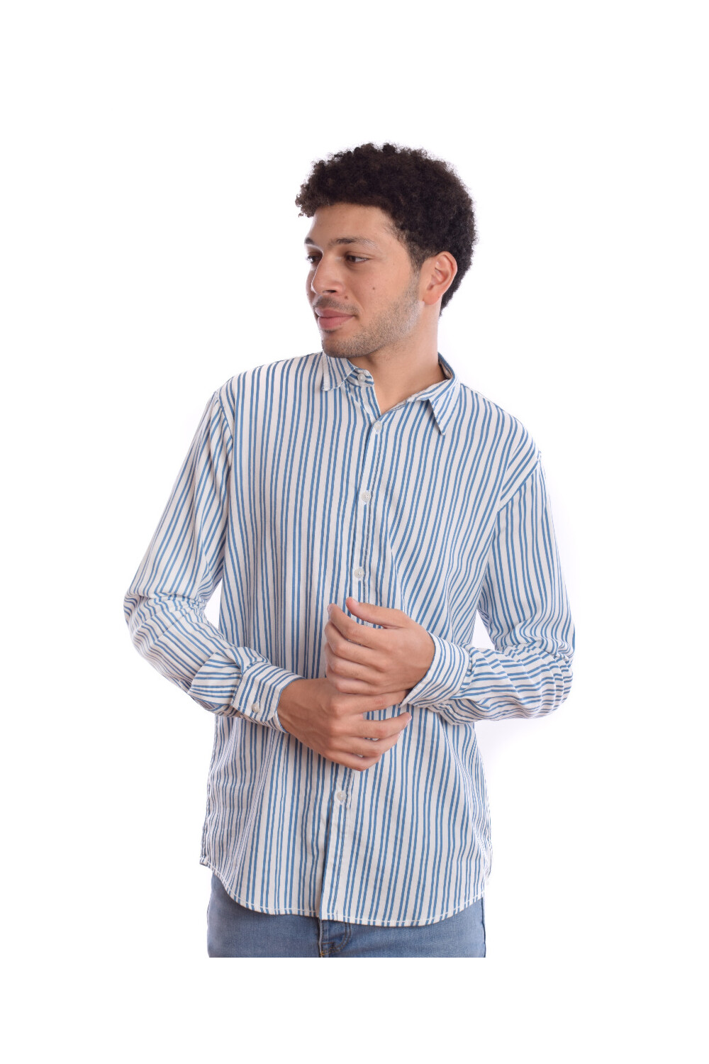 Men's Cotton Striped Style Regular Fit Long Sleeves Shirt