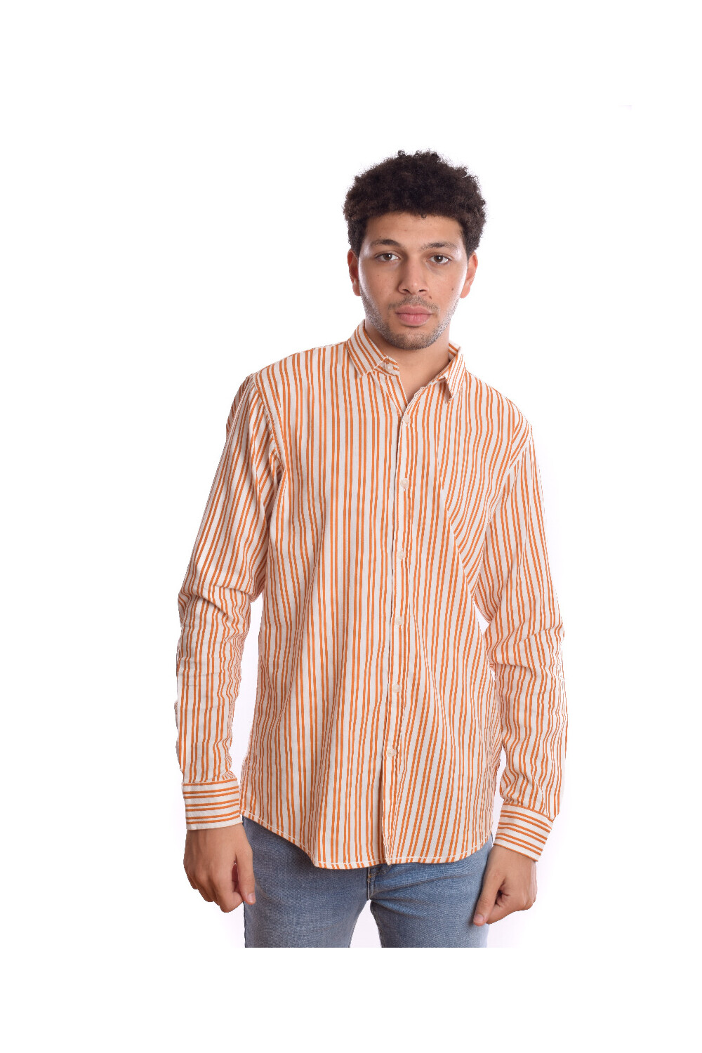Men's Cotton Striped Style Regular Fit Long Sleeves Shirt